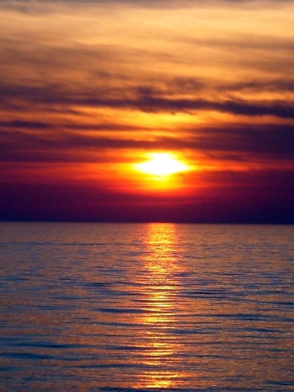 A Simple July Evening Sunset on the Lakeshore