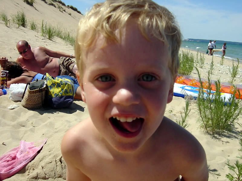 A July Beach Day with Sandcastles and Fireworks